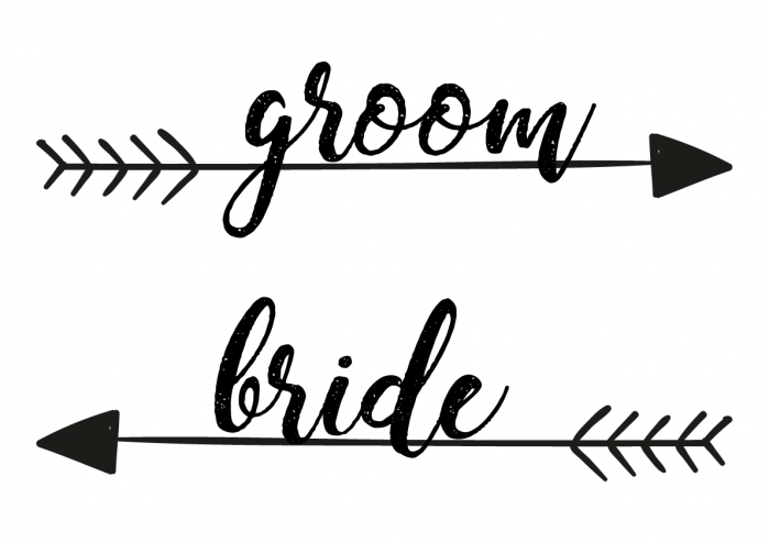 SBG3001 Personalize Bride and Groom Signs / Sign Arrow