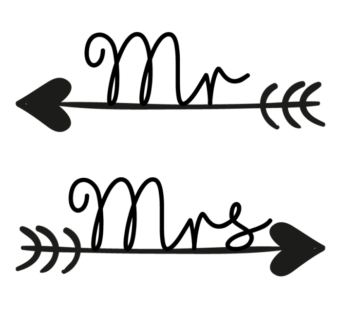 SBG3002 Personalize Bride and Groom Signs / Sign Arrow