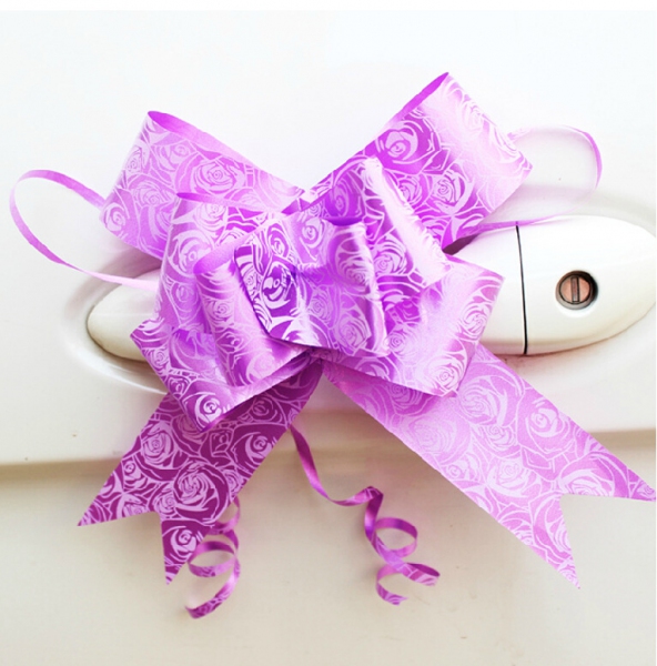 WPF1002-2  Color Roses Pull Flower Ribbon 5cm (4colors) (10pcs in 1 ) (Suitable for Car Door Handle)