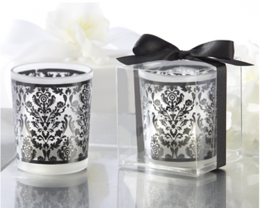 WCHH2005 "Damask Traditions" Frosted Glass Tea Light Holder 