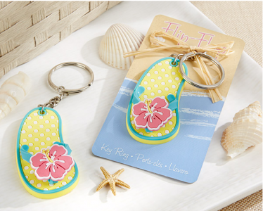 WHR2014 "Flip Flop" Tropical Flower Key Ring  - As Low As RM3.70 / Pc