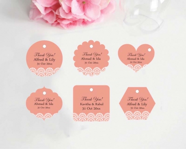 GTAP1001 Pesonalized Wedding Gift Tags (Pattern) - As Low As RM0.15/Pc