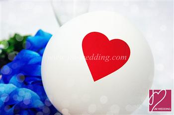 WBL1003  Red Heart White Balloons 心形气球