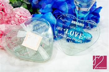 WCOA2013 Love Quote Heart Glass Coasters （2 Pcs） 