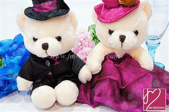 WDOL1006 Purple Western Wedding Bear /pair 情侣娃娃