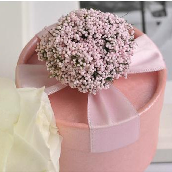 PHBR3002-1  Pink Gypsophila Round Candy Box with roses - As Low As RM2.20 /Pc